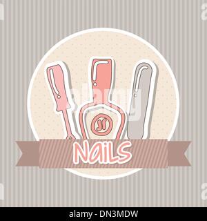 manicure and pedicure set Stock Vector