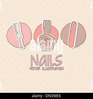 manicure and pedicure set Stock Vector
