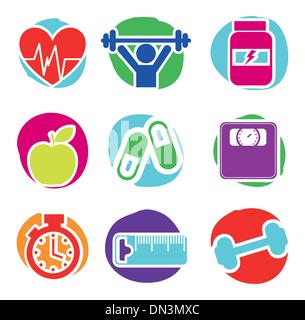 fitness icons Stock Vector