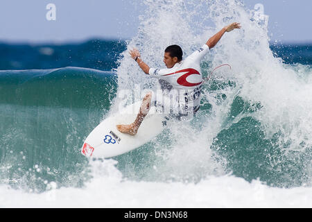 Aug 26, 2006; Hossegor, South West Coast, FRANCE; JEREMY FLORES (France) (pictured) has qualified to compete in the 2007 Fosters MenÕs World Championship Tour against the top 45 surfers in the world. Flores earned enough points to secure his spot on the Ôdream tourÕ after he advanced to the round of 24 surfers at the Rip Curl Pro Super Series at Hossegor, France today. Flores will  Stock Photo