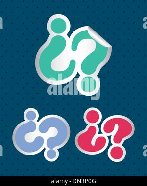 questions icons Stock Vector