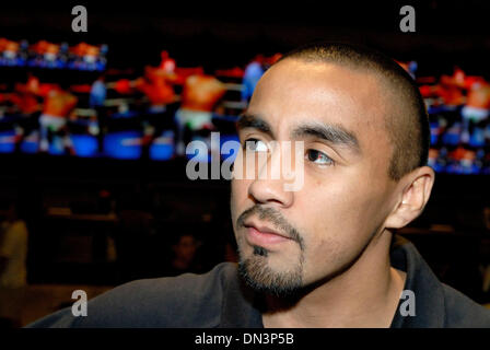 Sep 12, 2006; Los Angeles, CA, USA; Challenger ROCKY JUAREZ at the press conference for his upcoming September 17 rematch against WBC Super Featherweight Champion Marco Antonio Barerra . Barerra won the first match in hotly contested decision and hopes to eliminate any doubt on Saturday night. Mandatory Credit: Photo by Rob DeLorenzo/ZUMA Press. (©) Copyright 2006 by Rob DeLorenzo Stock Photo