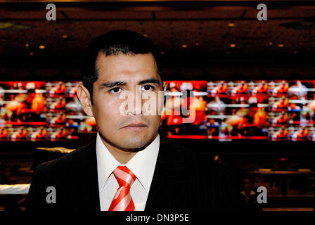 Sep 12, 2006; Los Angeles, CA, USA; WBC Super Featherweight Champion MARCO ANTONIO BARERRA at the press conference for his upcoming September 17 rematch against Rocky Juarez. Barerra won the first match in hotly contested decision and hopes to eliminate any doubt on Saturday night.  Mandatory Credit: Photo by Rob DeLorenzo/ZUMA Press. (©) Copyright 2006 by Rob DeLorenzo Stock Photo