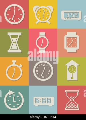 clock icons Stock Vector