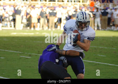 Sep 28, 2006; Fort Worth, TX, USA; NCAA FOOTBALL: BYU @ TCU game was televised on national TV. TCU is ranked 17th in the nation and will tumble out of the running and out of a BCS bid. BYU manhandled TCU all night long. BYU beat TCU 31 - 17. Mandatory Credit: Photo by David Walsh/ZUMA Press. (©) Copyright 2006 by David Walsh Stock Photo