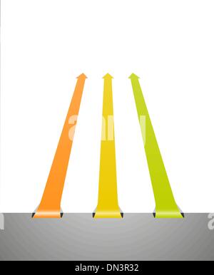 three perspective arrows Stock Vector