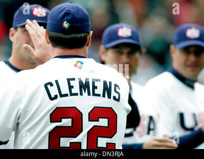 Oct 03, 2006; Anaheim, CA, USA; Houston Astros starting pitcher ROGER CLEMENS during the World Baseball Classic in Anaheim, California March 16, 2006. Clemens is among six players linked to the use of performance-enhancing drugs by a former teammate, the Los Angeles Times reported on Sunday. Mandatory Credit: Photo by Armando Arorizo/ZUMA Press. (©) Copyright 2006 by Armando Aroriz Stock Photo