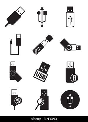usb icons Stock Vector