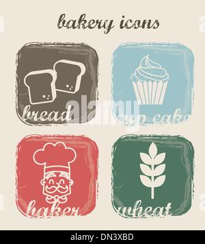 bakery icons Stock Vector