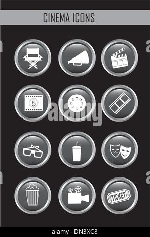 cinema icons Stock Vector