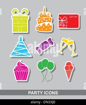 party stickers Stock Vector