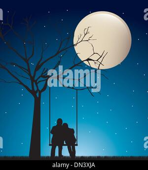 Couple In The Night Stock Vector Image Art Alamy