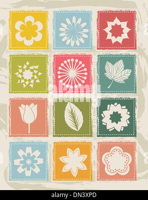 flowers icons Stock Vector