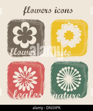 flowers icons Stock Vector