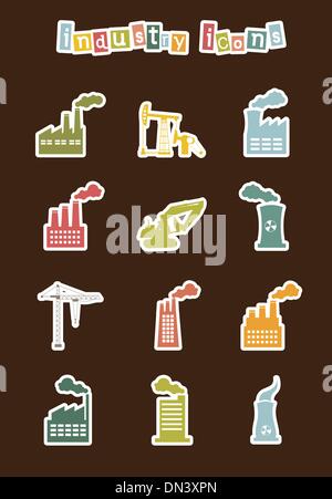 industry icons Stock Vector