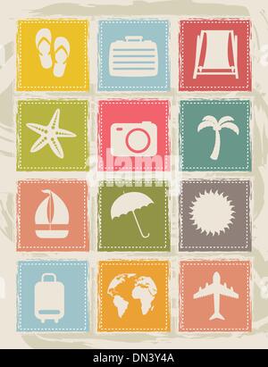 vacation icons Stock Vector