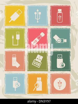 usb icons Stock Vector