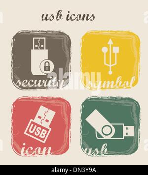 usb icons Stock Vector