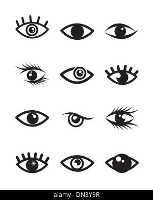eyes icons Stock Vector