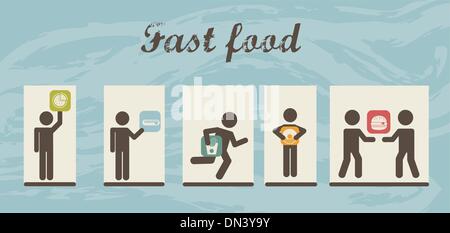 fast food icons Stock Vector