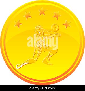 Volleyball Gold Medal Stock Vector