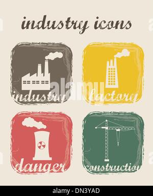 industry icons Stock Vector