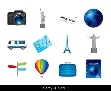 travel icons Stock Vector