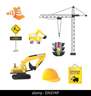 construction icons Stock Vector