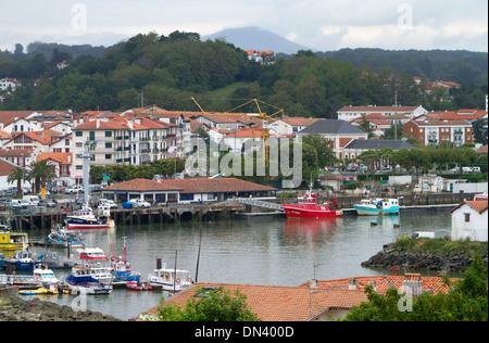 Harbor at Saint-Jean-de-Luz in the Basque province of Labourd, southwestern France. Stock Photo