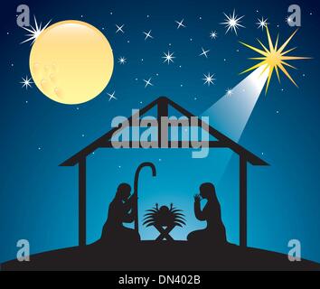 Christmas nativity scene Stock Vector