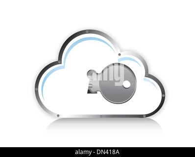 cloud computing security Stock Vector