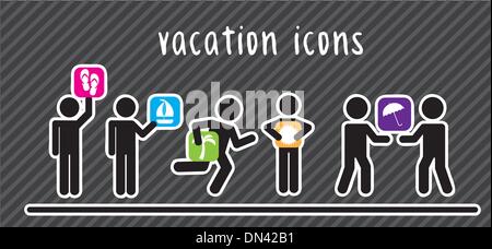 vacation icons Stock Vector