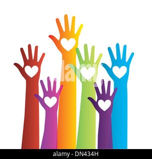 colorful hands Stock Vector