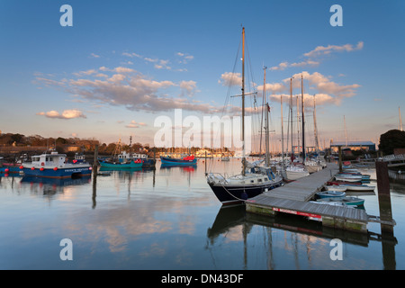 Boats in Lymington Harbour, New Forest, Hampshire, England. Stock Photo