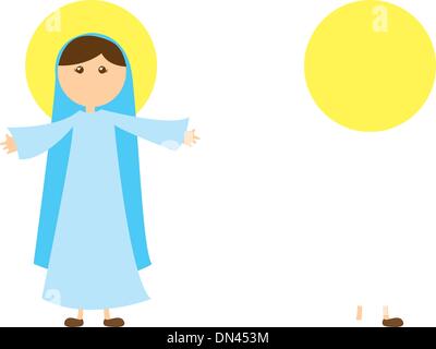 virgin mary and st. joseph with jesus Stock Vector