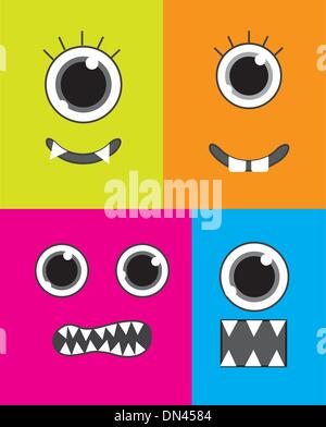 monsters faces Stock Vector