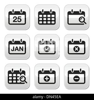Calendar date vector buttons set Stock Vector