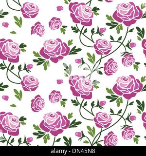 Roses seamless pattern - vector illustration Stock Vector