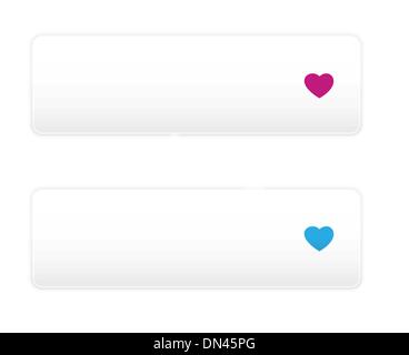 button with heart icon Stock Vector
