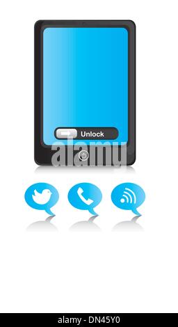 phone with icons Stock Vector