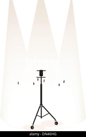 Beautiful Congas with Stand on Brown Stage Background Stock Vector