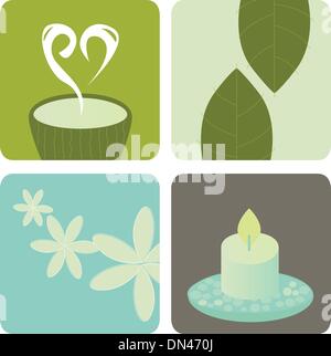 Wellness and relaxation icon pack Stock Vector