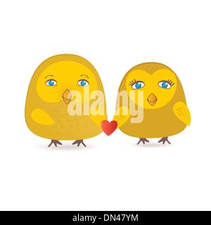Owls couple in love. Stock Vector