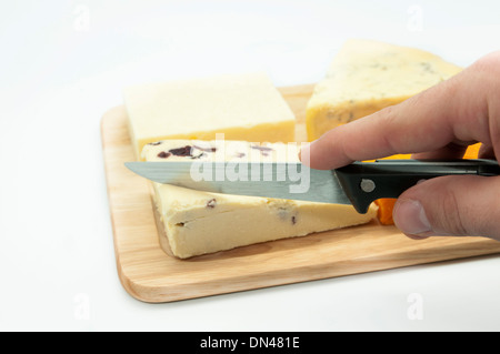 cheese board on a white background Stock Photo