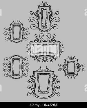 hand drawing tribal frame vector art Stock Vector