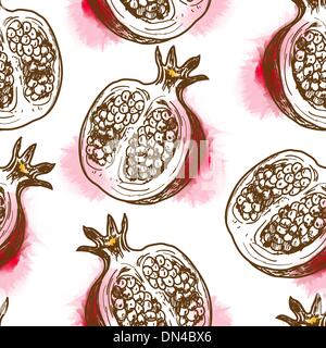 Seamless pattern with pomegranate Stock Vector