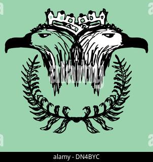 hand drawing eagle head vector art Stock Vector