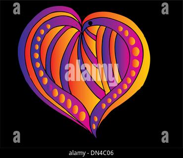 tattoo tribal red heart vector art Stock Vector