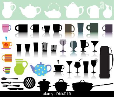 vector set of kitchen utensils Stock Vector