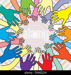 vector illustration of colorful hands Stock Vector